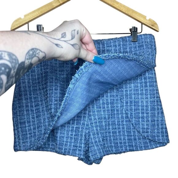 Madden NYC Blue Long Sleeve Tweed Bomber Jacket Tank Top Skort 3 Piece Set - Picture 13 of 15